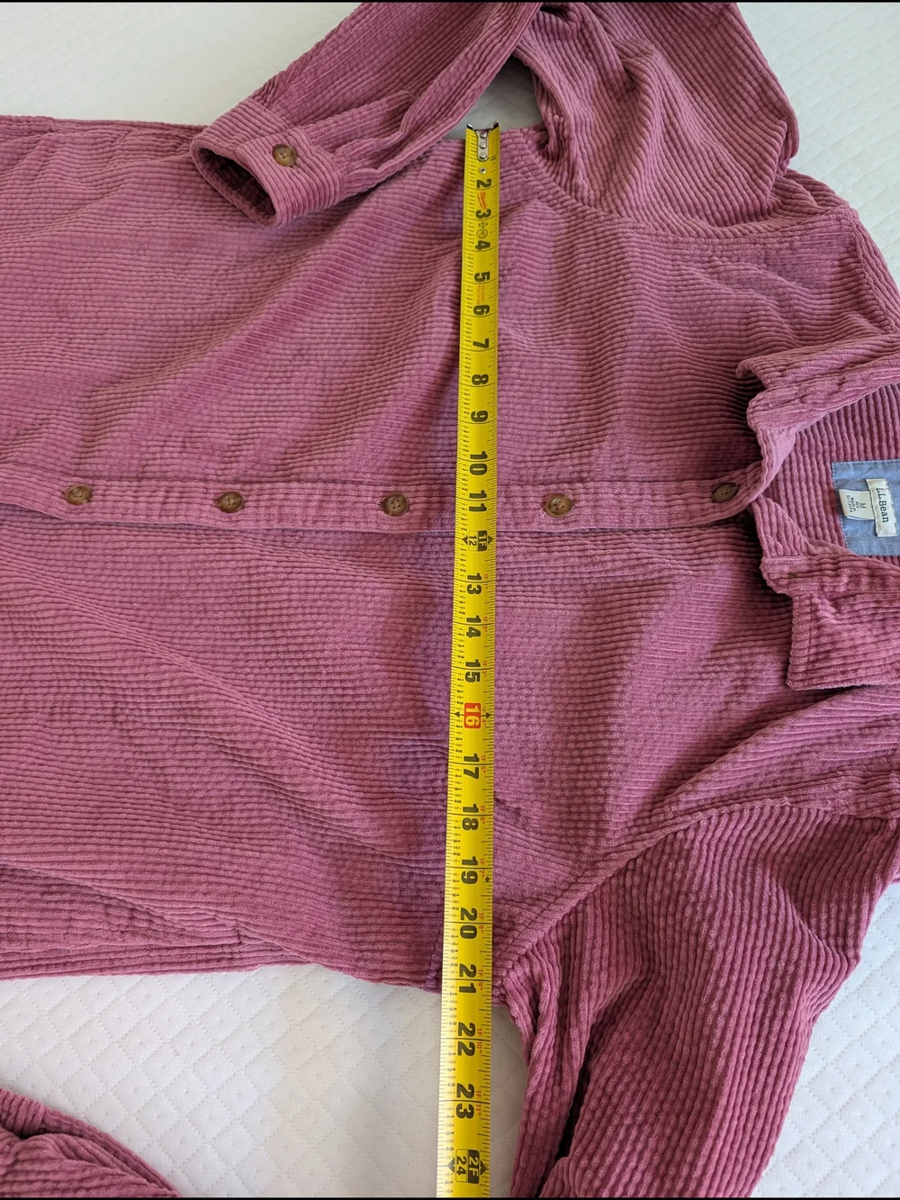 L.L. Bean Pink Corduroy Shirt Jacket Shacket Relaxed Tunic length, size M - Picture 4 of 8